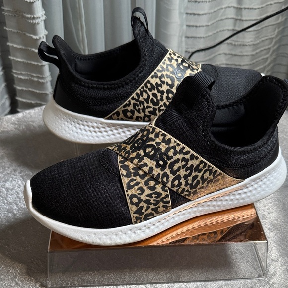 adidas Shoes - adidas Black and Leopard Women's Slip-On Sneakers